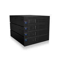 ICY BOX IB-574SSK-12G, 8,89 cm (3.5"), Rückwand, 3.5", SATA III, Serial Attached SCSI (SAS), Schwarz, Aluminium, Kunststoff, Stahl