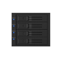 ICY BOX IB-574SSK-12G, 8,89 cm (3.5"), Rückwand, 3.5", SATA III, Serial Attached SCSI (SAS), Schwarz, Aluminium, Kunststoff, Stahl