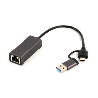 Gembird USB-C to Gigabit Ethernet network LAN adapter - Schnittstellenkarte - 1.000 Mbps