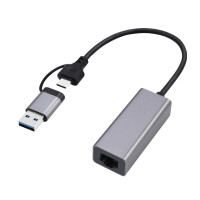 Gembird USB-C to Gigabit Ethernet network LAN adapter -...