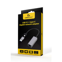 Gembird USB-C to Gigabit Ethernet network LAN adapter -...