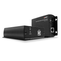Lindy 42710, Sender und Empfänger, Kabelgebunden, 140 m, Cat5e, Cat6, Schwarz, Aluminium