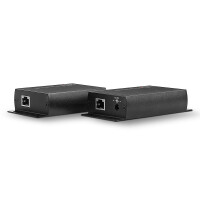 Lindy 42710, Sender und Empfänger, Kabelgebunden, 140 m, Cat5e, Cat6, Schwarz, Aluminium