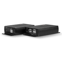 Lindy 42710, Sender und Empfänger, Kabelgebunden, 140 m, Cat5e, Cat6, Schwarz, Aluminium