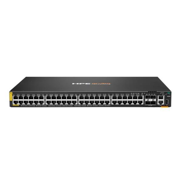 HPE Aruba Networking CX 6200F 48G Class-4 PoE 4SFP 370W, Managed, L3, Gigabit Ethernet (10/100/1000), Power over Ethernet (PoE), Rack-Einbau, 1U