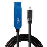 Lindy 43381, 8 m, USB C, USB A, USB 3.2 Gen 1 (3.1 Gen 1), 5 Gbit/s, Schwarz, Blau