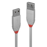 Lindy Anthra Line USB Kabel 5 m USB A Männlich Weiblich Grau