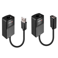 Lindy 43365, Netzwerksender & -empfänger, 60 m, 12 Mbit/s, Cat5e, Cat6, Schwarz, Kunststoff