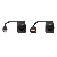 Lindy 43365, Netzwerksender & -empfänger, 60 m, 12 Mbit/s, Cat5e, Cat6, Schwarz, Kunststoff