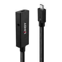 Lindy 43364, 5 m, USB C, USB C, USB 3.2 Gen 2 (3.1 Gen 2), 10 Gbit/s, Schwarz