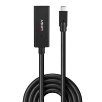 Lindy 43364, 5 m, USB C, USB C, USB 3.2 Gen 2 (3.1 Gen 2), 10 Gbit/s, Schwarz