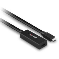 Lindy 43364, 5 m, USB C, USB C, USB 3.2 Gen 2 (3.1 Gen 2), 10 Gbit/s, Schwarz