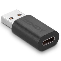 Lindy 41904, USB 3.2 Type A, USB 3.2 Type C, Schwarz