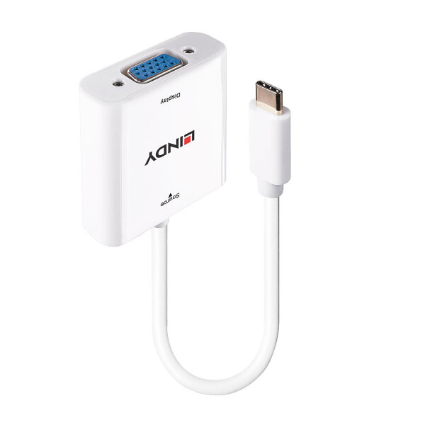 Lindy 43355, USB Typ-C, VGA (D-Sub), Männlich, Weiblich, Gerade, Gerade