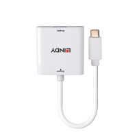 Lindy 43355, USB Typ-C, VGA (D-Sub), Männlich, Weiblich, Gerade, Gerade