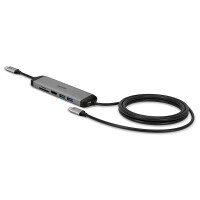 Lindy 43326, Kabelgebunden, USB 3.2 Gen 1 (3.1 Gen 1) Type-C, 100 W, Schwarz, Grau, MicroSD (TransFlash), SD, 5 Gbit/s