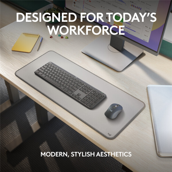 Logitech Signature Slim Combo MK950, Kabellos, RF Wireless + Bluetooth, Scherenschalter, AZERTY, Graphit, Maus enthalten