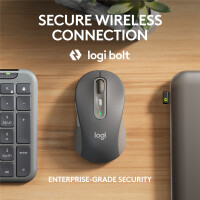 Logitech Signature Slim Combo MK950, Kabellos, RF Wireless + Bluetooth, Scherenschalter, AZERTY, Graphit, Maus enthalten