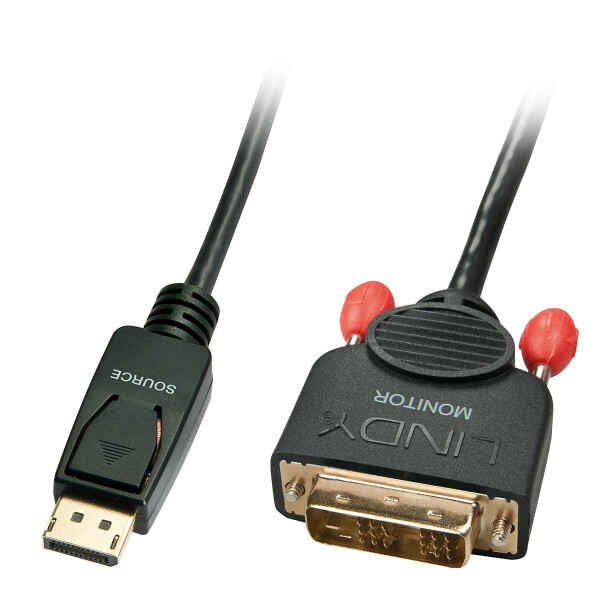 Lindy 41489, 0,5 m, DisplayPort, DVI-D, Männlich, Männlich, 1920 x 1200 Pixel