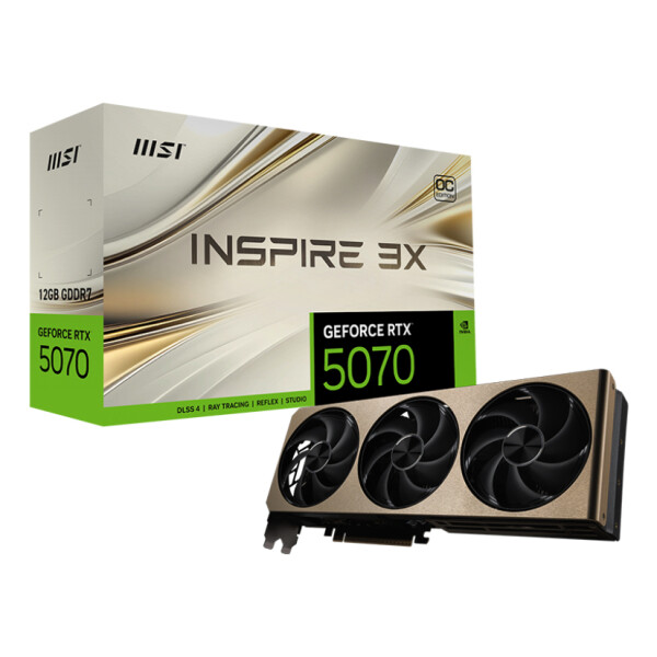MSI GeForce RTX 5070 12G INSPIRE 3X OC, GeForce RTX 5070, 12 GB, GDDR7, 192 Bit, 7680 x 4320 Pixel, PCI Express 5.0