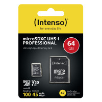 Intenso 3433490, 64 GB, MicroSDXC, Klasse 10, UHS-I, 100...
