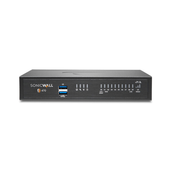 SonicWALL TZ470, 3,5 Gbit/s, 1500 Gbit/s, 2000 Mbit/s, TCP/IP, UDP, ICMP, HTTP, HTTPS, IPSec, ISAKMP/IKE, SNMP, DHCP, PPPoE, L2TP, PPTP, RADIUS, SonicOS 7.0, Kabelgebunden