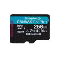 Kingston 256GB microSDXC Canvas Go Plus Gen4 200R A2 U3...