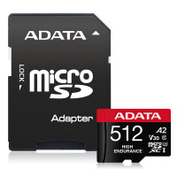 ADATA High Endurance, 512 GB, MicroSDXC, Klasse 10,...