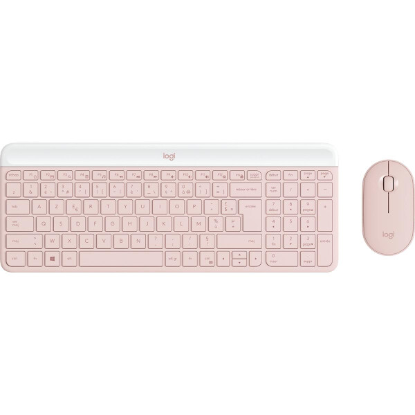 Logitech 920-011316, Mini, Kabellos, RF Wireless, AZERTY, Pink, Maus enthalten