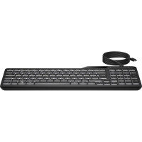 HP 400 Kabelgebundene Tastatur mit Hintergrundbeleuchtung, Volle Größe (100%), USB, Schwarz