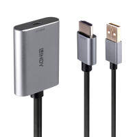 Lindy 43347, Grau, Aluminium, 0,3 m, 3840 x 2160 Pixel, 60 Hz, 18 Gbit/s