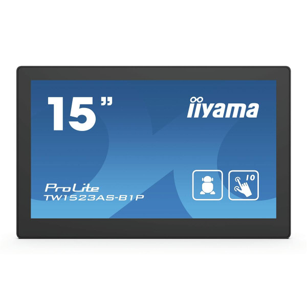Iiyama TW1523AS-B1P, 39,6 cm (15.6"), 1920 x 1080 Pixel, Full HD, 450 cd/m², Multi-Nutzer, 0,17925 x 0,17925 mm
