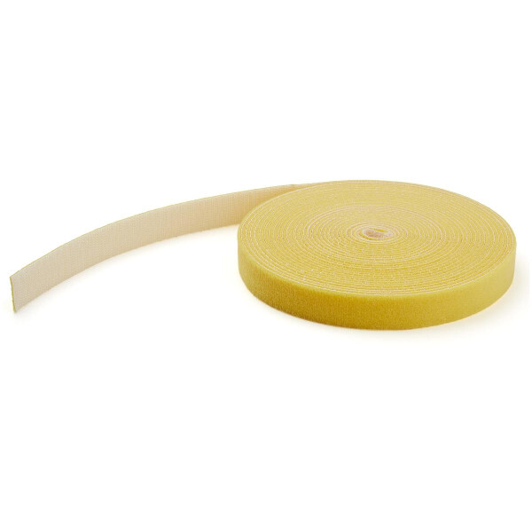 StarTech.com 7,6 m Klettbandrolle - Wiederverwendbare Zuschneidbare Klettkabelbinder - Industrielle Klettverschluss Rolle / Klettband Rolle - Klettbänder für Kabelmanagement - Gelb, Kabelbinder mit Klettverschluss, Nylon, Gelb, -10 - 80 °C, 7600 mm, 19 mm