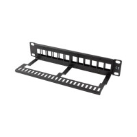 Lanberg PPKS-9112-B, Gestell-Blindplatte, Schwarz, Metall, 1U, 25,4 cm (10"), 254 mm