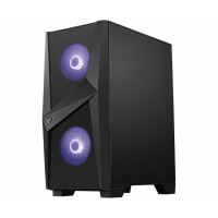 MSI MAG Forge 100M, Midi Tower, PC, Schwarz, Transparent, ATX, Mini-ATX, Mini-ITX, Gaming, Violett