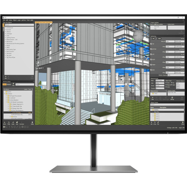 HP Z24n G3, 61 cm (24"), 1920 x 1200 Pixel, WUXGA, LED, 5 ms, Silber