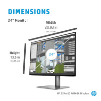 HP Z24n G3, 61 cm (24"), 1920 x 1200 Pixel, WUXGA, LED, 5 ms, Silber