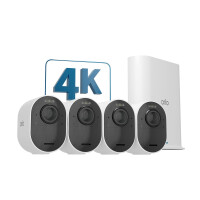 ARLO Ultra 2 Überwachungskamera außen, 4er Set weiß, IP-Sicherheitskamera, Draußen, Kabellos, Amazon Alexa & Google Assistant, FCC, CE, IC, EuP1275, WERCS, Wand