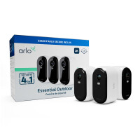 ARLO Essential 2K Outdoor Überwachungskamera, 3er Set, IP-Sicherheitskamera, Innen & Außen, Kabellos, FCC, CE, IC, EU RoHS, EU REACH, Decke/Wand, Schwarz, Weiß