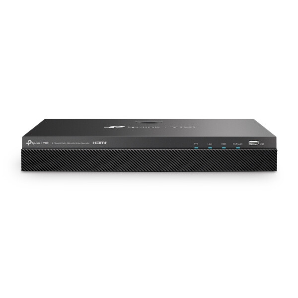 TP-LINK VIGI NVR2008H-8MP, 8 Kanäle, 3840 x 2160 Pixel, 3840x2160, 1920x1080, 1680x1050, 1440x900, 1280x1024, 1280x720, G.711, G.711u, G.726, H.264, H.264+, H.265, H.265+, 60 fps