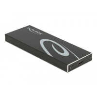 Delock Externes Gehäuse für M.2 SATA SSD mit USB Type-C Buchse, SSD-Gehäuse, M.2, Serial ATA III, 6 Gbit/s, USB Anschluss, Schwarz