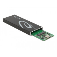 Delock Externes Gehäuse für M.2 SATA SSD mit USB Type-C Buchse, SSD-Gehäuse, M.2, Serial ATA III, 6 Gbit/s, USB Anschluss, Schwarz