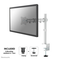 Neomounts NM-D135SILVER Monitorarm 10-30", Klemme/Durchführung, 8 kg, 25,4 cm (10"), 76,2 cm (30"), 100 x 100 mm, Silber