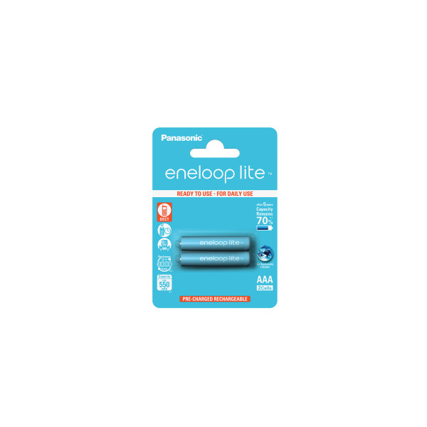 Panasonic BK-4LCCE / 2BE, Wiederaufladbarer Akku, 2 Stück(e), 550 mAh, 5 Jahr(e), AAA
