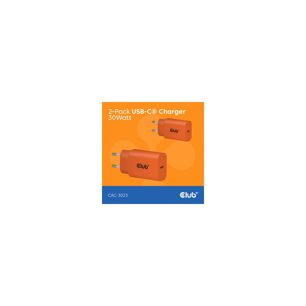 Club 3D CAC-3023 USB Ladegerät 30 W Orange Innenbereich