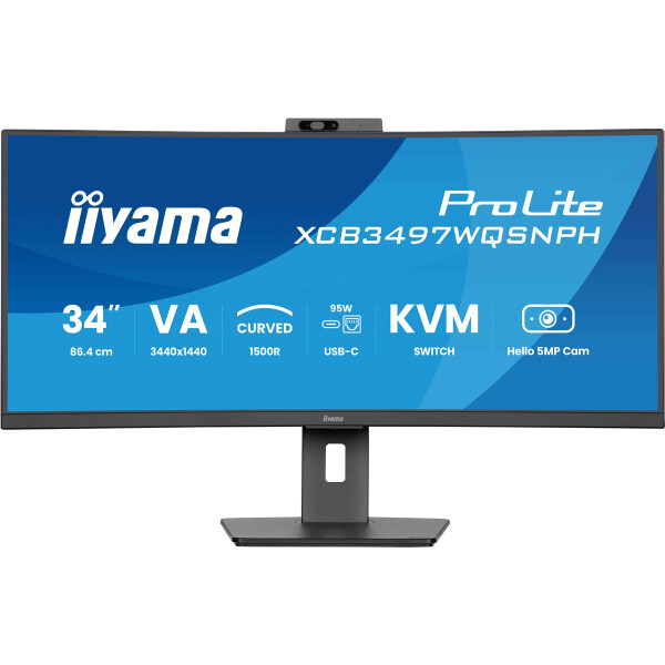 Iiyama ProLite XCB3497WQSNPH-B1, 86,4 cm (34"), 3440 x 1440 Pixel, 0,4 ms, Schwarz