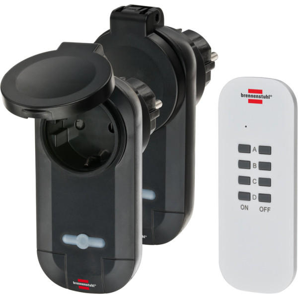 Brennenstuhl 1507030, Kabellos, 433,92 MHz, Outdoor, Schwarz, 25 m, IP44