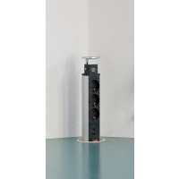 Brennenstuhl 1396200013, 2 m, Drinnen, Aluminium, Aluminium, Schwarz, 3 AC-Ausgänge, Schwarz