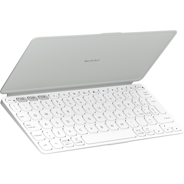 Logitech 920-012977, Mini, Kabellos, Bluetooth, Scherenschalter, QWERTY, Weiß