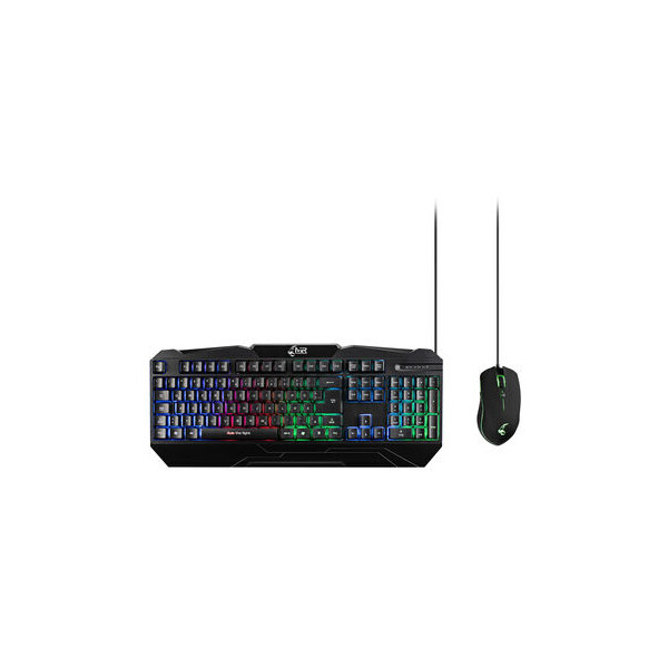 MEDIARANGE MRGS102-UK, Kabelgebunden, USB, QWERTY, RGB-LED, Schwarz, Maus enthalten